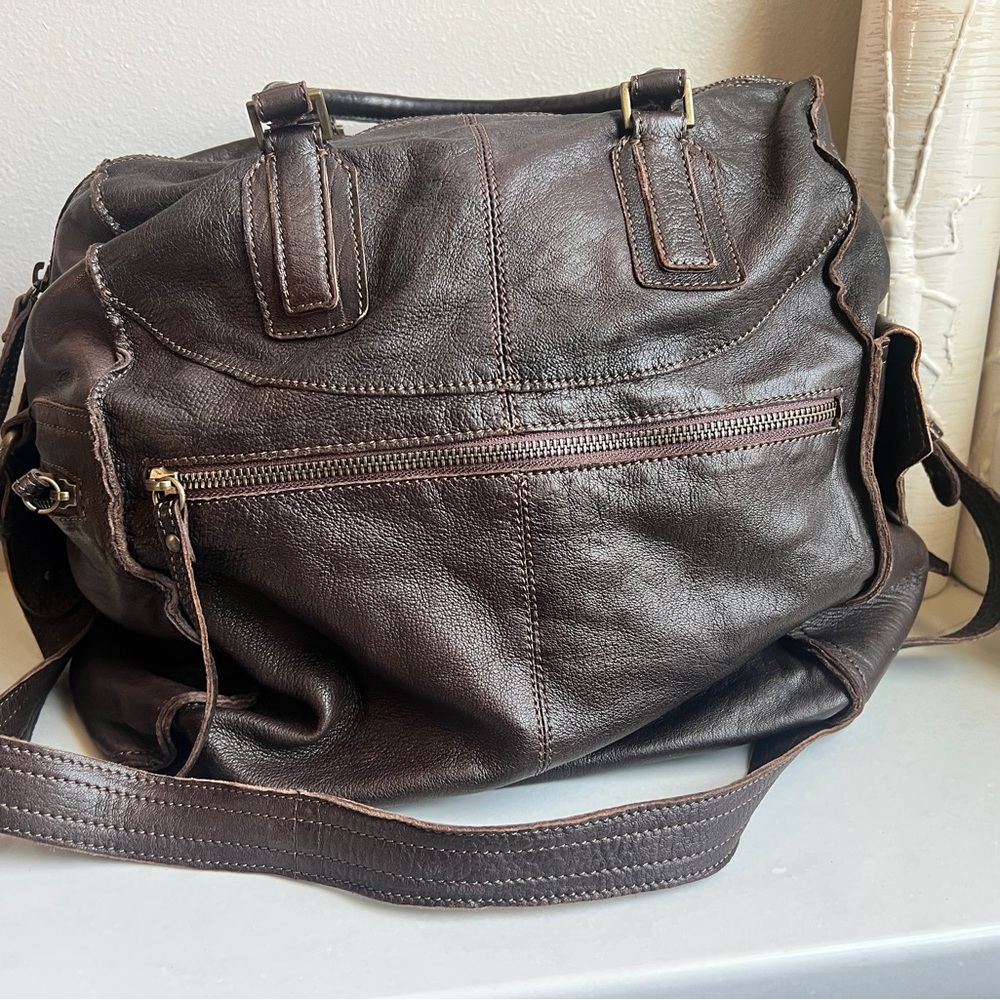 Sundance Soft Dark Brown Leather Crossbody Satchel